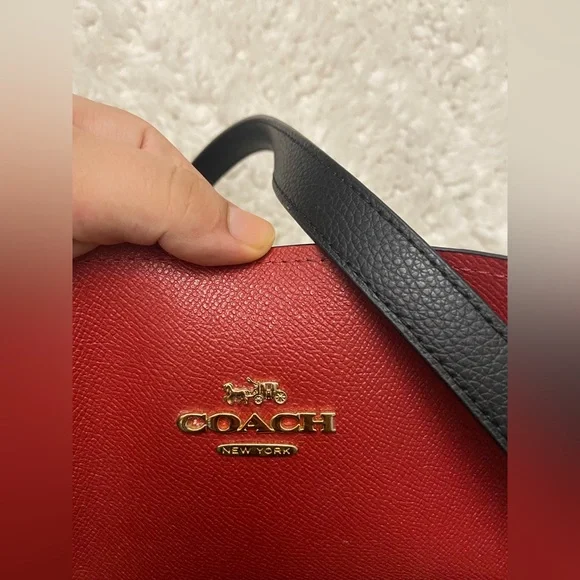 Coach Black Tote with Structured Design and Metallic Accents - Picture 5 of 7